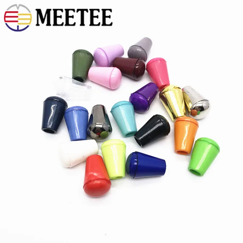 Meetee 50 шт. пластиковый стоппер для троса Шнур Конец 14 мм для шапка одежда брюки пояс на талии шнурок пряжки для веревки DIY аксессуары DY207