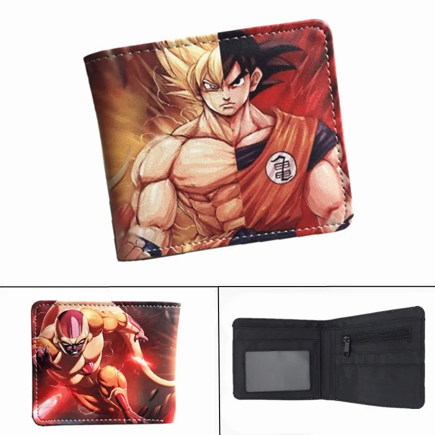 Аниме Dragon Ball Z кошелек Супер Saiyan Goku Vegetto для мальчиков и девочек карман на молнии для монет PU короткий держатель для карт - Цвет: B