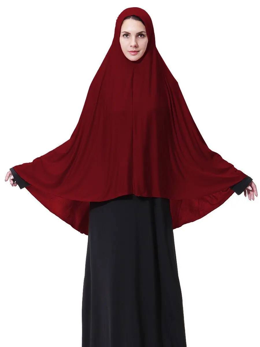 

Long Hijab Women Ramadan Muslim Prayer Garment Turban Full Cover Burka Arab Turbante Modest Headscarf Abaya Caps Jilbab Khimar