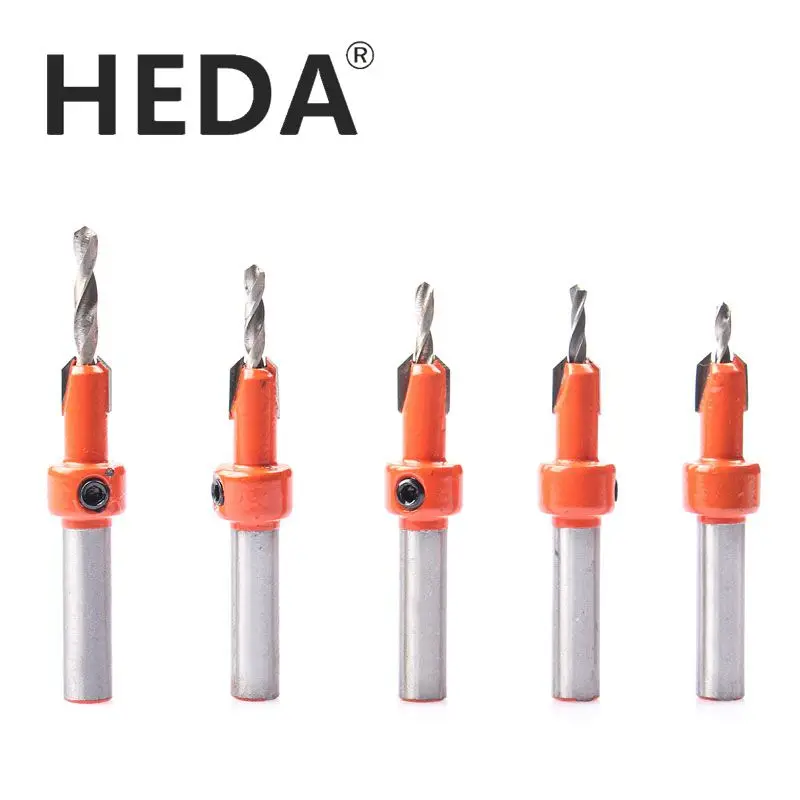 

HEDA 1PC Step Drill Taper Hole Tapping Screw Alloy drill bit DIY Supplies Head Shank Woodworking tools Countersink Installation