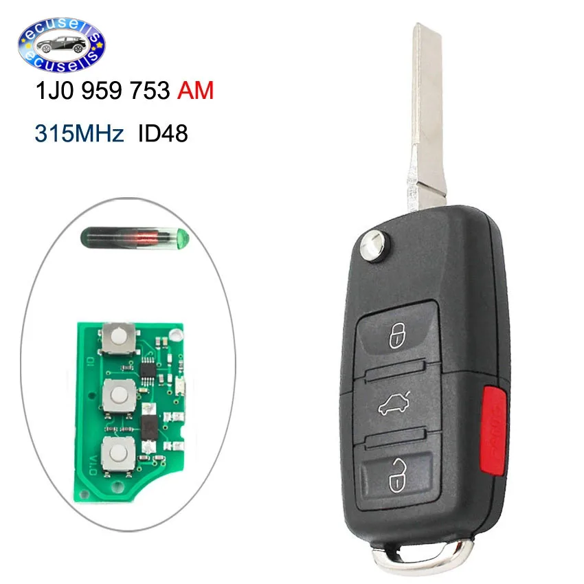 4 кнопочный складной БЕСКЛЮЧЕВОЙ дистанционный ключ 3 + 1 кнопка 315 МГц для VW Beetle /Golf