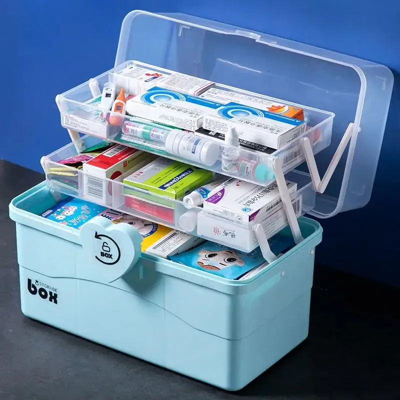

3 Large Capacity First-aid Kit Household Medical Emergency Medicine Portable Toolbox and Sundries Shall be Stored by Category