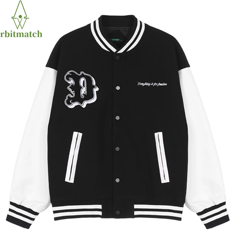 

Мужская модная куртка Varsity, бейсбольная куртка с огненным кулаком, зима 2021, уличная одежда, свободная Черная куртка-бомбер, унисекс, школьная...