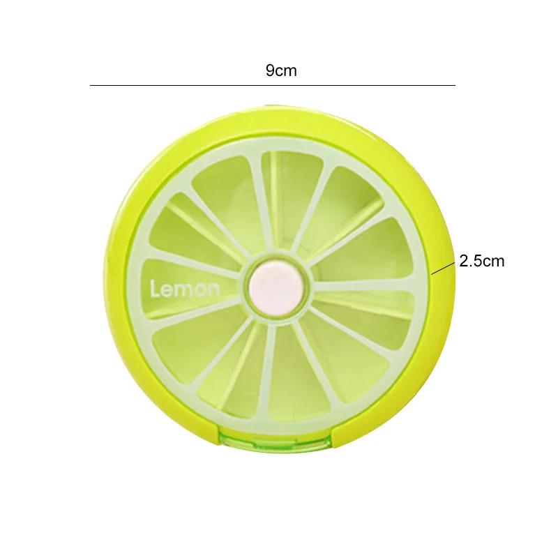 

Portable Weekly Pill Box Rotating Pill Case Splitter Travel Medicine Box Dispenser 7 Day Pill Container Organizer Candy color