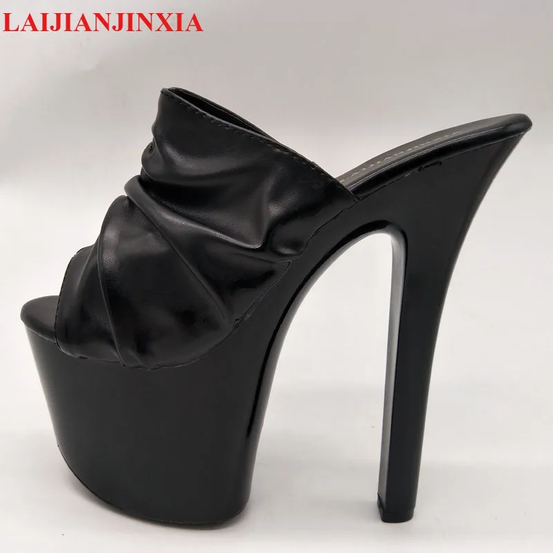 New sexy pleated vamp 17 high heels,banquet stage high heels, fish-mouth slippers, model dancing shoes