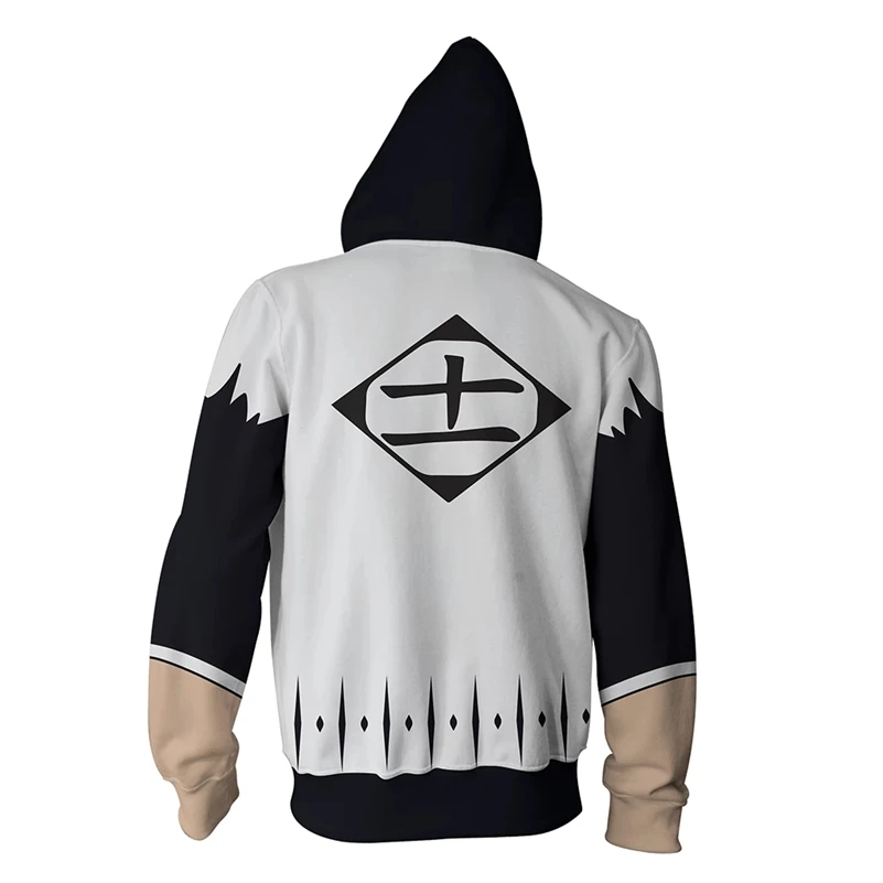 

Men and Women Anime Zip Up Hoodies Anime Bleach Hoodie Zaraki Kenpachi 3d Hooded Sweatshirt Cosplay Costumes Harajuku Streetwear