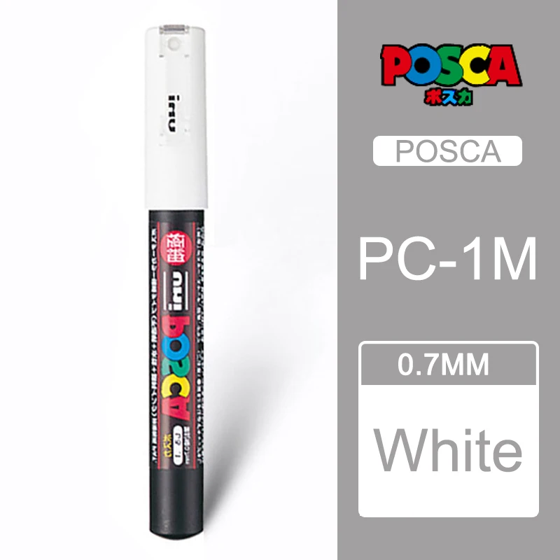 White 1 шт. Uni Posca Краска Маркер Mitsubishi постер цвет маркировки ручка Экстра тонкой точки PC-1M - Цвет: White