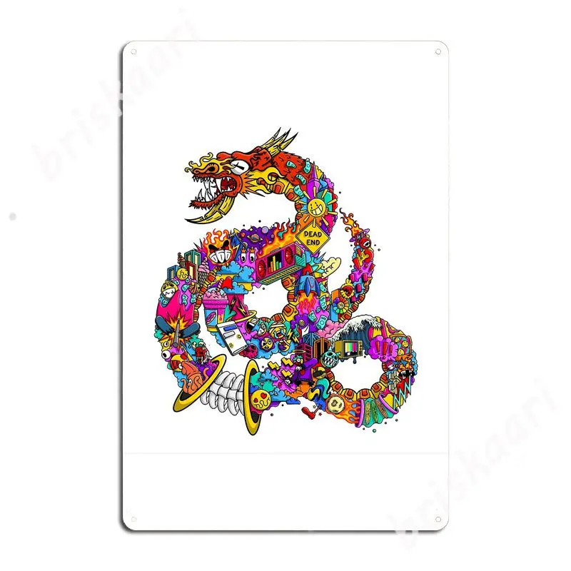 Металлические знаки китайского дракона бляшки Классические Плакаты для