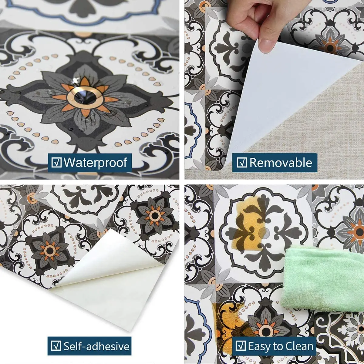 

Bohemia Pattern Peel and Stick Wallpaper For Kitchen Contact Paper Decorative Self Adhesive Wallpaper Removable Wall Paper Decor