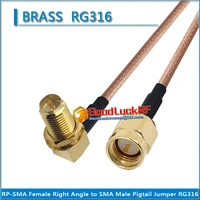 sma male to rp sma rp sma female washer o ring bulkhead panel mount nut 90 degree plug pigtail jumper rg316 extend cable coaxial