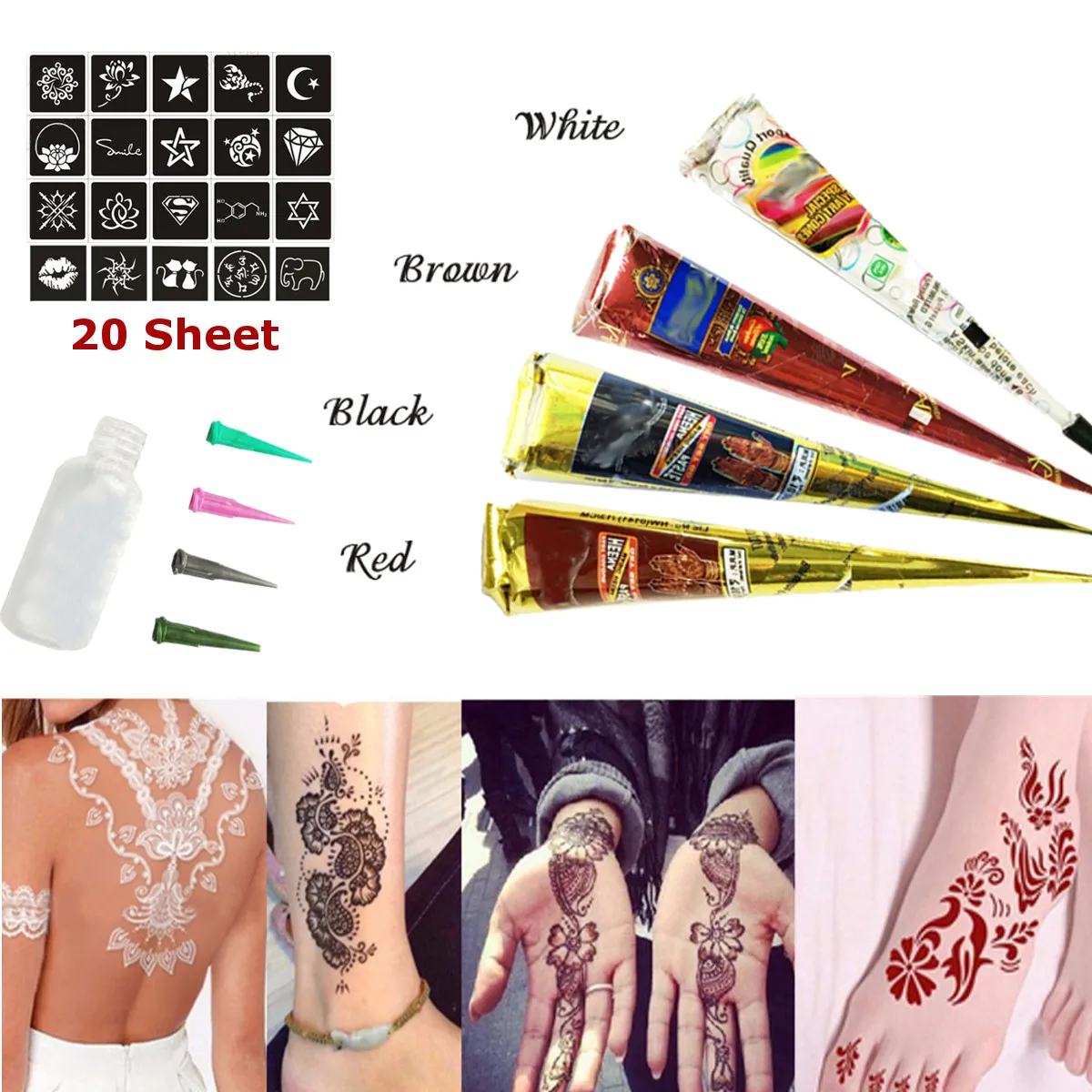 Конус хна временная тату паста набор краски для тела натуральные органические