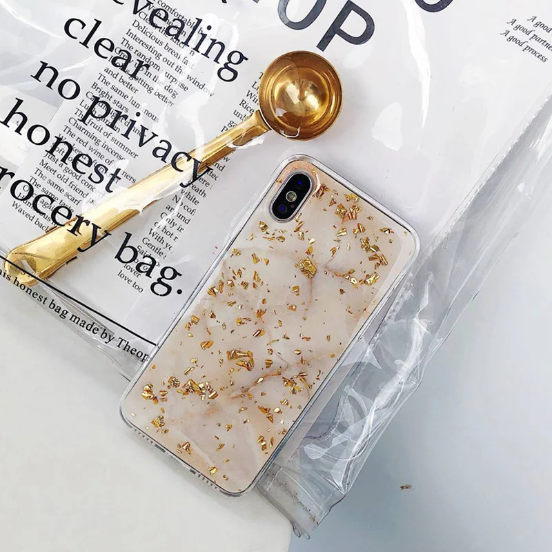Beige Роскошный Золотой фольга геометрический мрамор чехол для телефона для iPhone 11 Pro Max XR X XS Max 7 8 6 6s Plus Мягкий ТПУ чехол Блестящий Модный чехол - Цвет: Beige