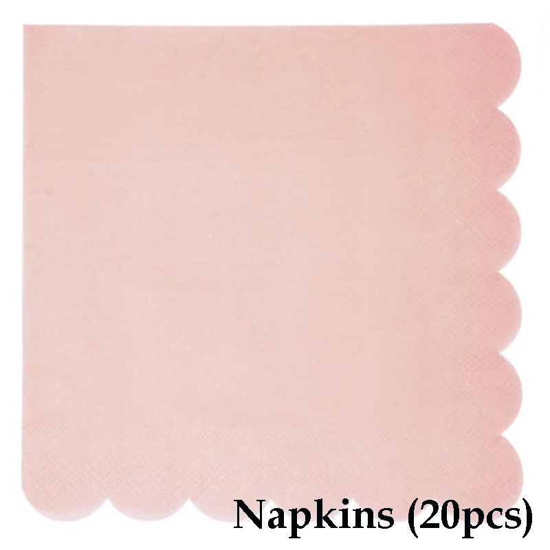 napkins 20pcs Розовое золото серии позолота вечерние одноразовая бумажная посуда стакан с соломинкой День рождения Свадебные розовые вечерние сувениры Декор поставки - Цвет: napkins 20pcs