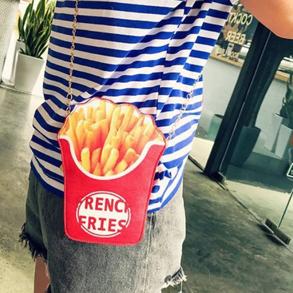 Женская мини сумка на плечо молнии с изображением попкорна через из