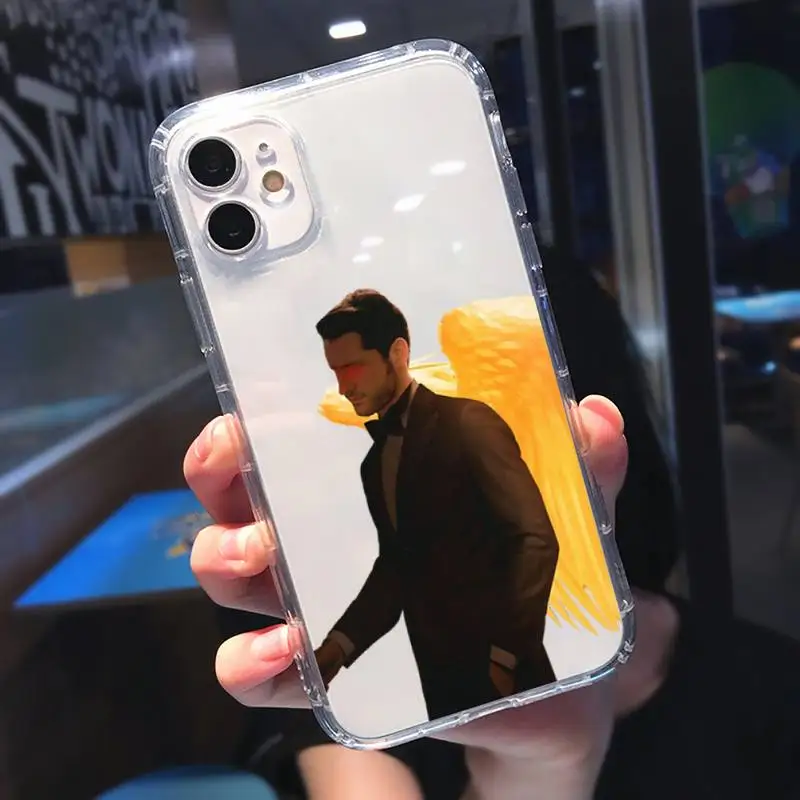 

Lucifer Fallen Angel Phone Case Transparent for iPhone 11 12 mini pro 8 7 6 6S XS MAX Plus X 5S SE 2020 XR