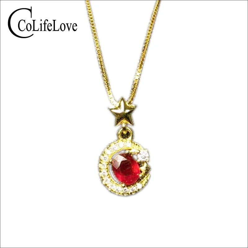 Женское Ожерелье для вечеринки серебряная подвеска с натуральным красным