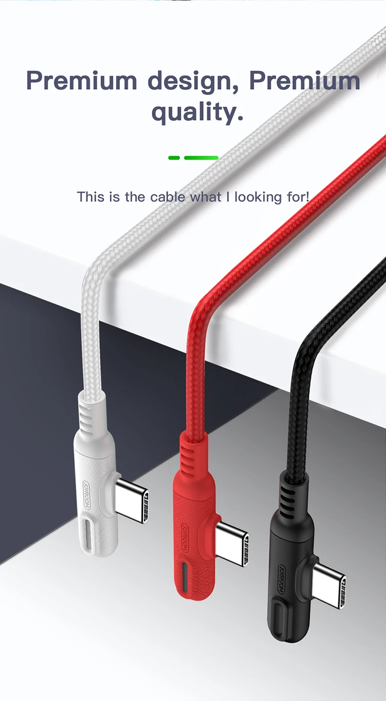 Joyroom Micro Usb type C USB 90 Dergee type C кабель светодиодный провод для быстрой зарядки для samsung Galaxy huawei Xiaomi зарядное устройство для передачи данных