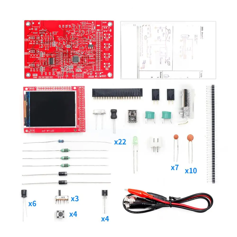 DSO FNIRSI-138 2," цифровой осциллограф TFT Набор DIY 200 кГц тестер 1Msps полоса пропускания зонд Электронный производственный набор - Цвет: Светло-голубой