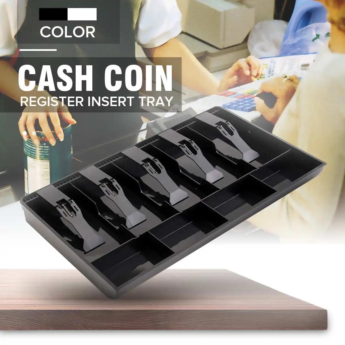 Money Cash Coin Register Insert Tray Replacement Cashier Drawer Storage Box 5 Bills 4 Coins | Дом и сад