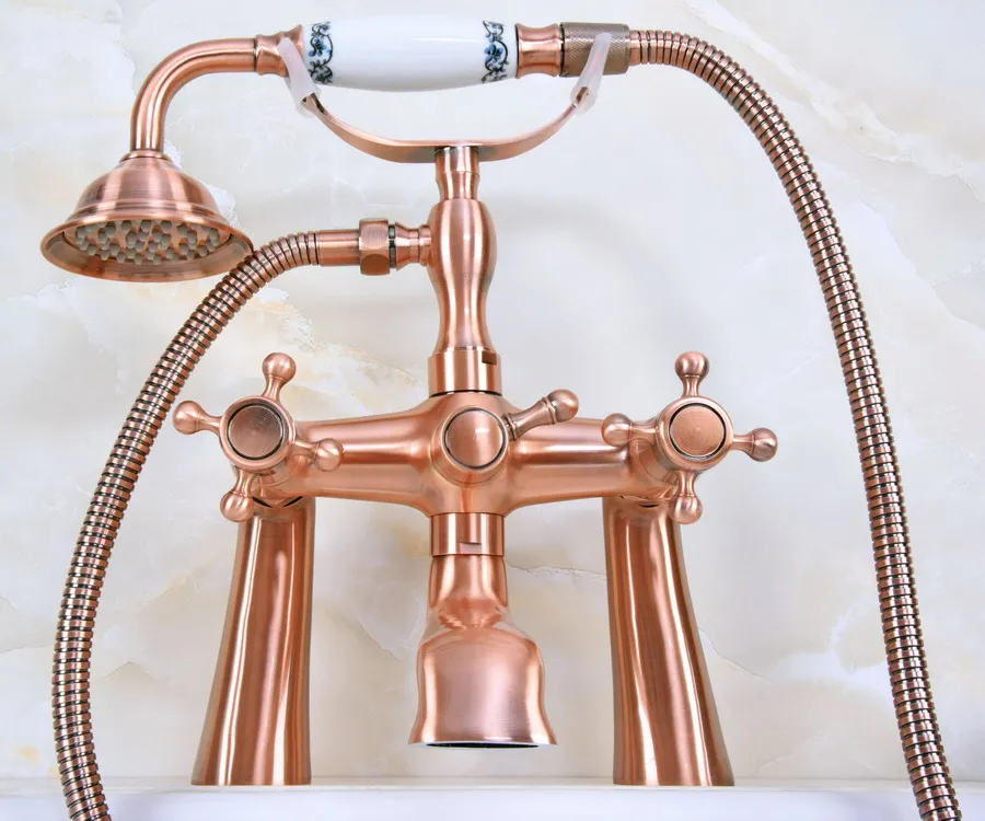 Смеситель для ванны с античным красным медным покрытием|Смесители ванны| |