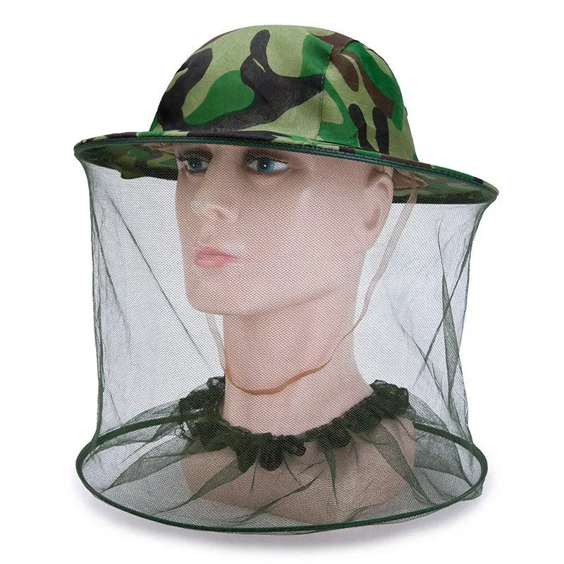 Mosquito Hat Fish Beekeeping Gauze Head Net Cap Anti Sun Protection Field Jungle Mask Face Protect Cover Hats | Спорт и развлечения