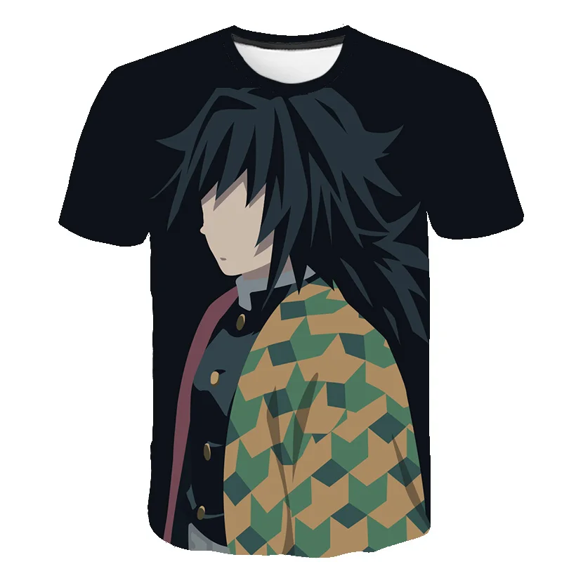 Демон убийца T рубашка для детей принт с героями мультфильмов Kawaii Kimetsu без Yaiba