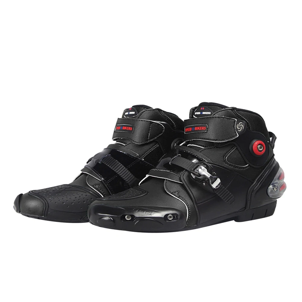 A9003-Black PRO-BIKER/скоростные ботильоны с защитным механизмом; ботинки в байкерском стиле; обувь в байкерском стиле для езды на мотоцикле; гоночные ботинки для мотокросса; цвет черный, красный, белый - Цвет: A9003-Black
