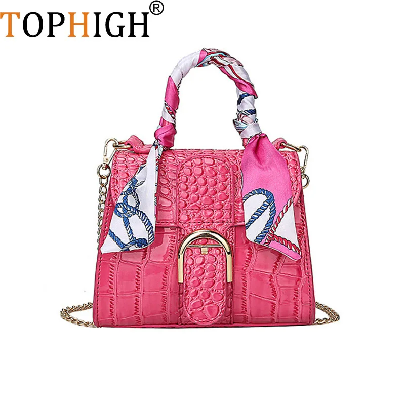 TOPHIGH роскошные сумки в руку женские дизайнерские крокодиловая кожа Женские