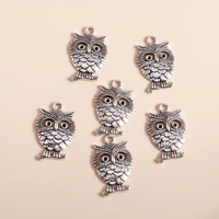 8pcslot 2334mm vintage tibetan silver bird owl charms diy fit necklaces pendants earrings handmade jewelry making accessories