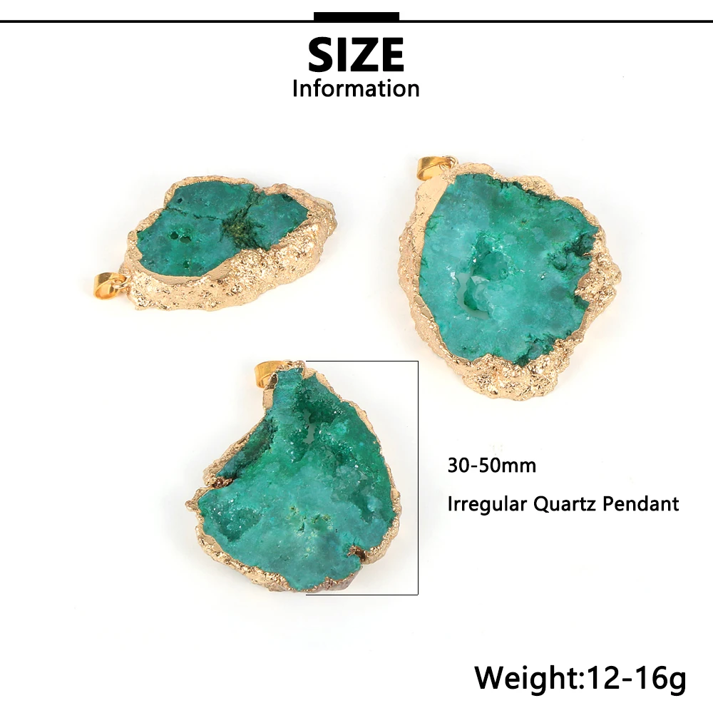 30-50 м натуральный камень неправильный зеленый кварц геодезический кластер Кулон