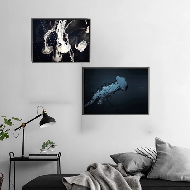 Медузы Морская картина жизнь художественный принт постер настенное украшение