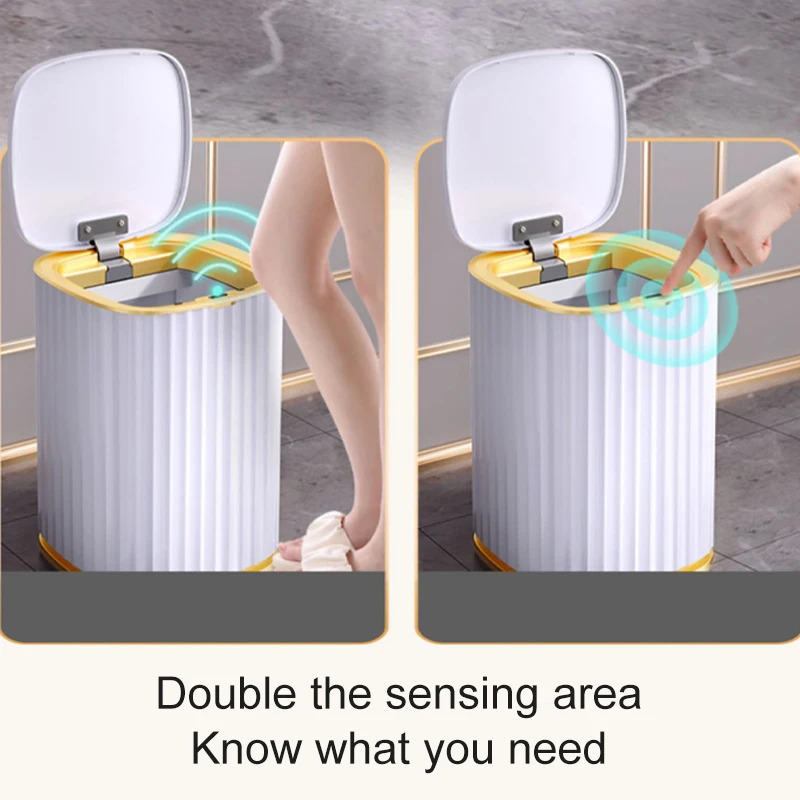 smart sensor garbage bin kitchen bathroom toilet trash can best automatic induction waterproof bin with lid 1015l free global shipping