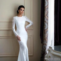 mermaid wedding dresses lace appliqued berta boho wedding dress bridal gowns plus size sleeves abiti da sposa