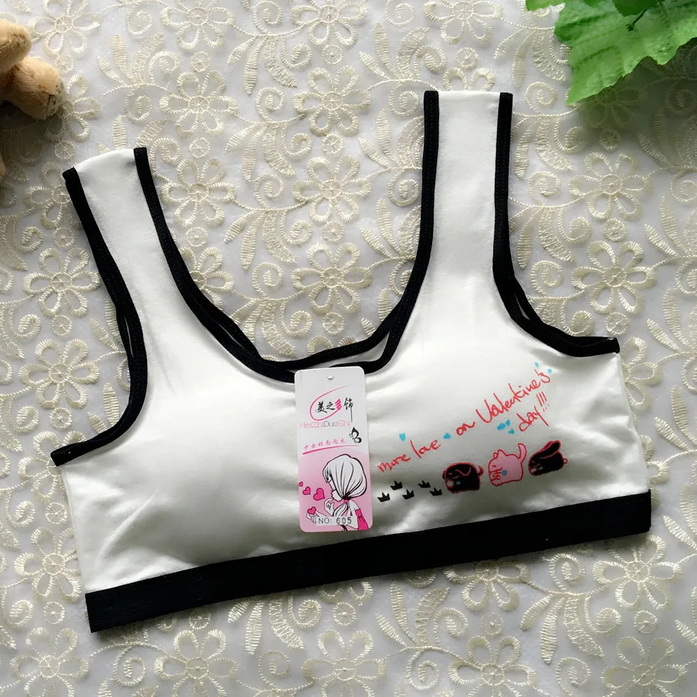 Повседневное Спортивное нижнее белье для девочек бюстгальтер с мультяшным