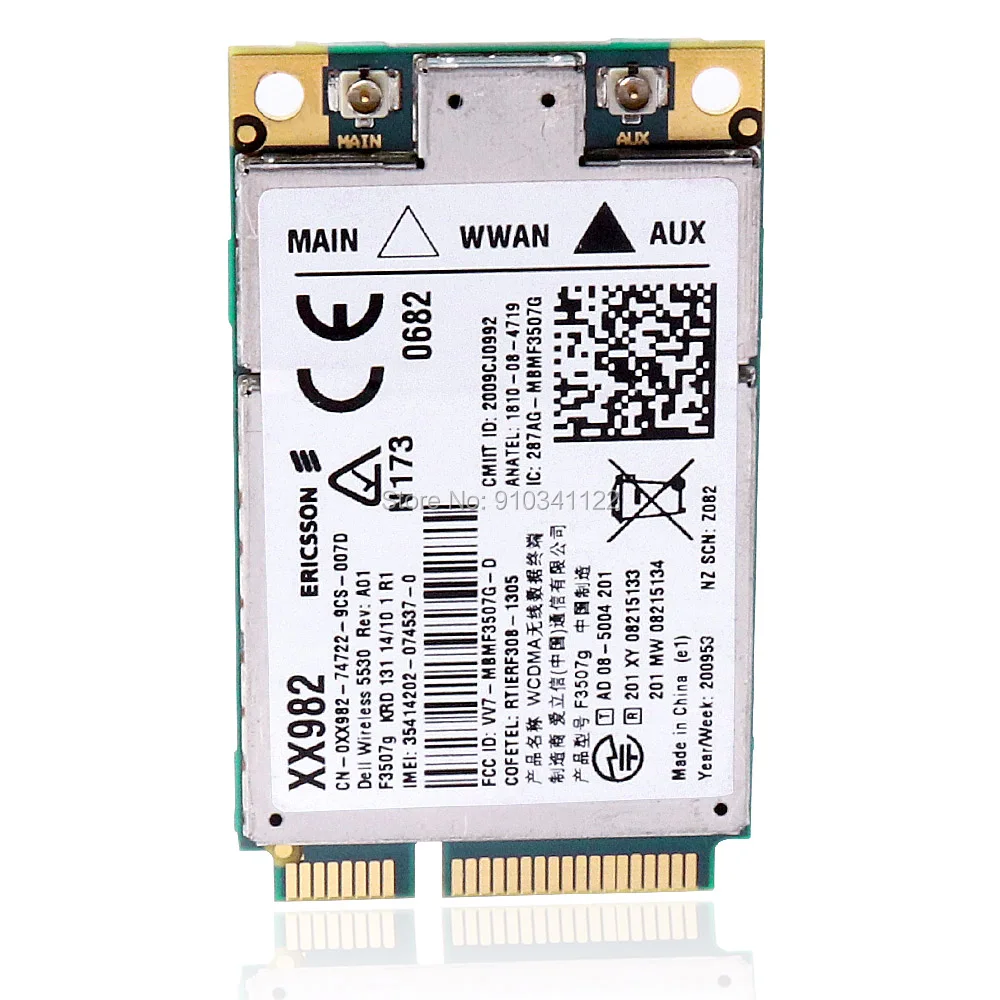 Разблокированный DW5530 беспроводной мобильный Broadand Modul F3507G мини PCL-E HSDPA WCDMA GSM + GPS 3G WWAN карта для Dell 12 10 E4200 M2400