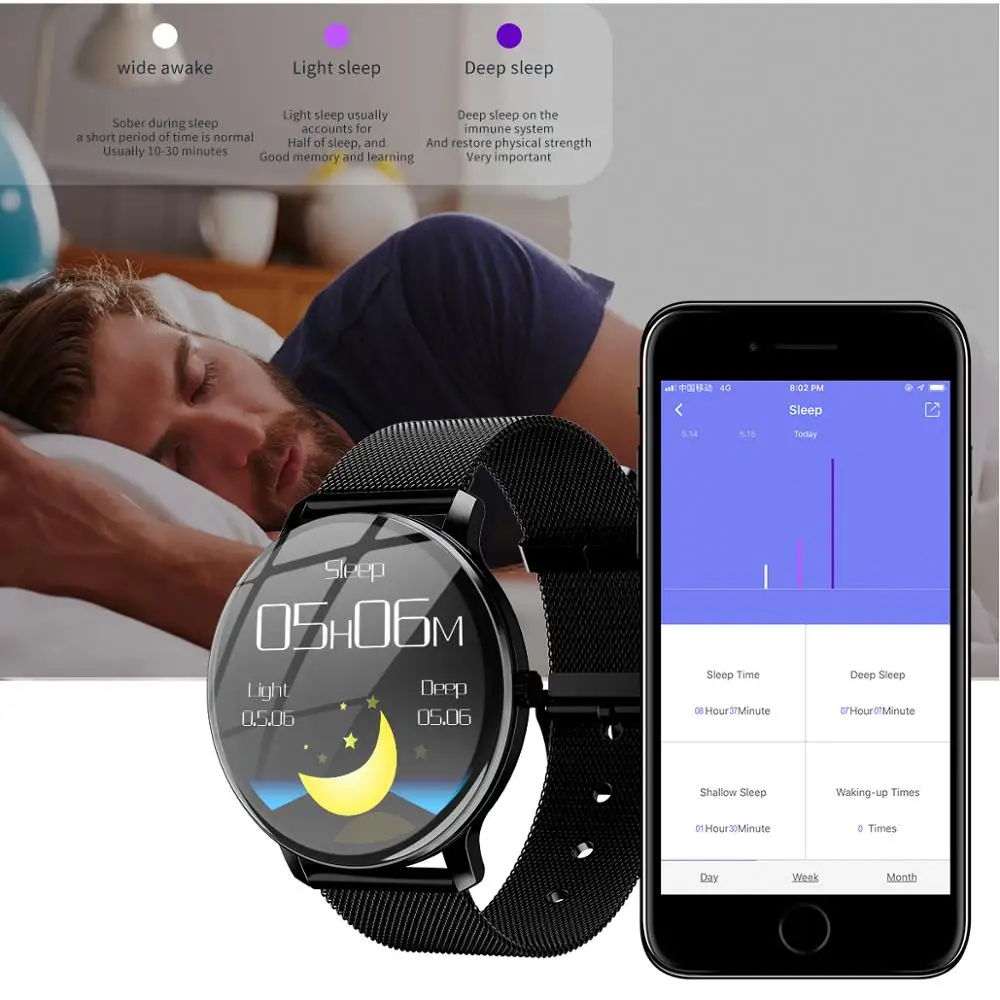 Фитнес-трекер с сенсорным экраном и поддержкой Bluetooth