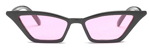 black pink Маленькие женские солнцезащитные очки, модные солнцезащитные очки "кошачий глаз", брендовые Винтажные Солнцезащитные очки, женские солнцезащитные очки, квадратные солнцезащитные очки - Цвет линз: black pink