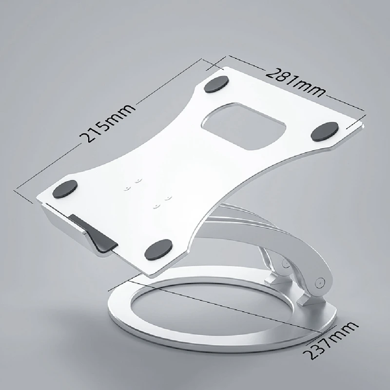 

Aluminum Alloy Laptop Liftable Stand, Free Adjustable Angle Notebook Bracket with Slide-Proof Silicone Silver