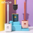 Силиконовая щетка для унитаза, гибкая мягкая щетка с плоской головкой и быстросохнущим держателем, аксессуары для туалета