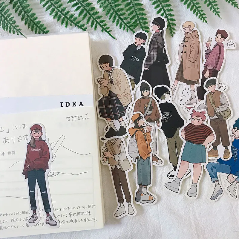 13 шт./компл. ретро Корейская мода мальчик девушка Молодежная наклейка Сделай Сам