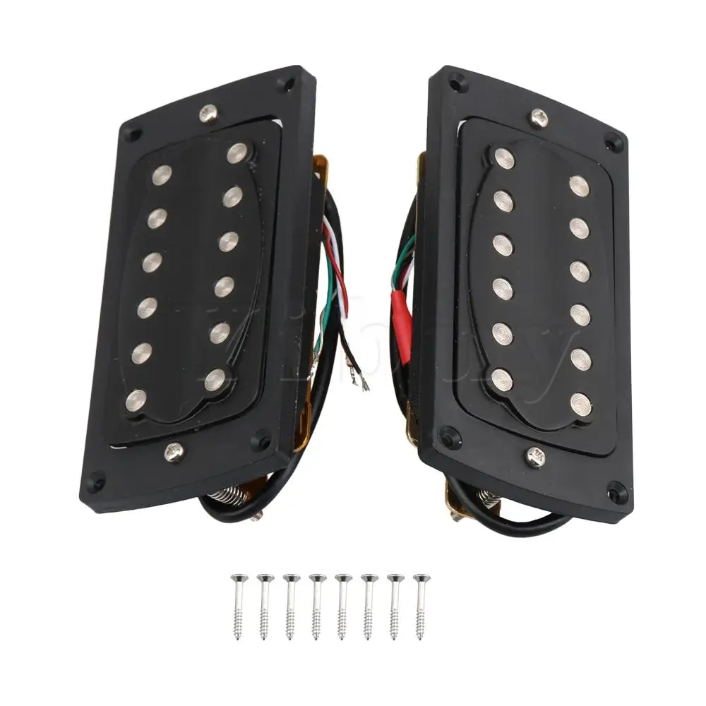 Yibuy черный бесшумный электрогитара Humbucker мост шеи Пикап Набор керамический