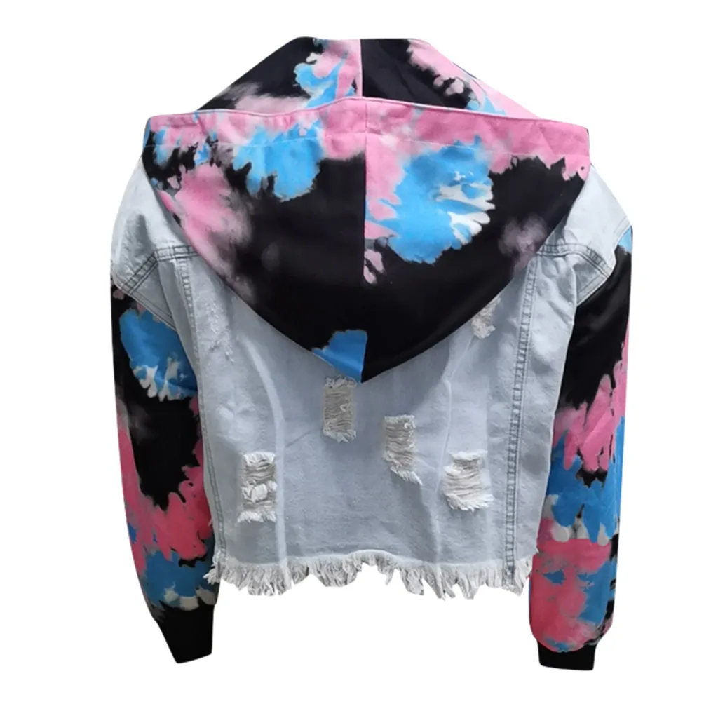 

Vintage Denim Jacket Women Spring Coat Patchwork Oversized Outerwear Windbreaker Boyfriend Female Hooded Jacket Plus Size Z0803