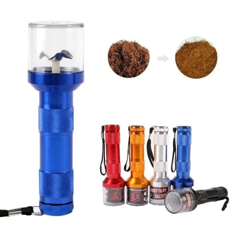 

Electric Flashlight Tobacco Grinder With Plastic Cover And Built in Metal Blade Herb Spice Crusher For Grinder Weed Accessories