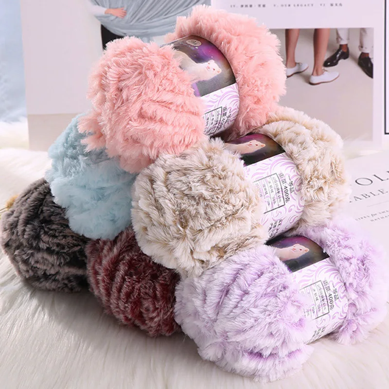50G/Ball Faux Fur Yarn Imitation Mink Wool Yarn Cashmere For Hand Knitting Crochet Sweater Thread Clothes Scarf Fluffy Mink Yarn