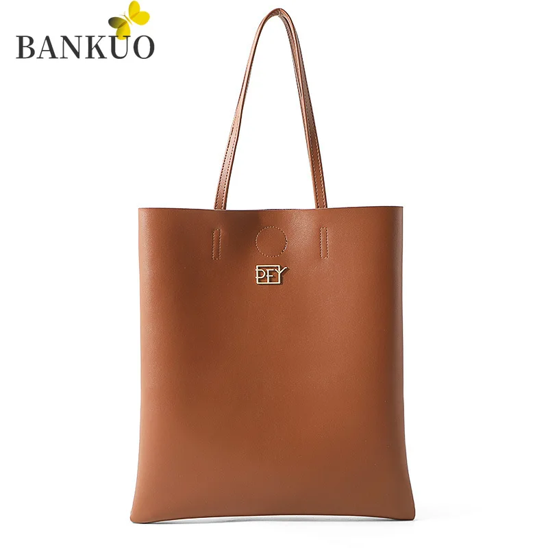 

BANKUO New Women's Bags PU Leather Fashion Tote Bags Large Capacity Simple Casual Classic Shopping Gym Beach Commuter Bag C170