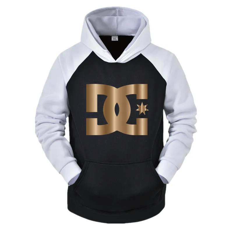 

2021 spring autumn casual sweater sleeve splicing men's Hoodie material pure cotton personalized printing street style