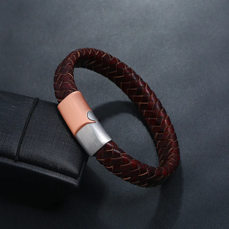 Уникальный Модный классический Плетеный Кожаный Браслет манжета винтажные