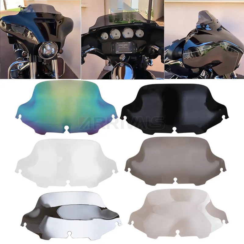 8&quot Motorcycle Windscreen Windshield Deflector Protector Wind Screen For Harley Electra Street Glide FLHX Touring CVO 1996-2013 |