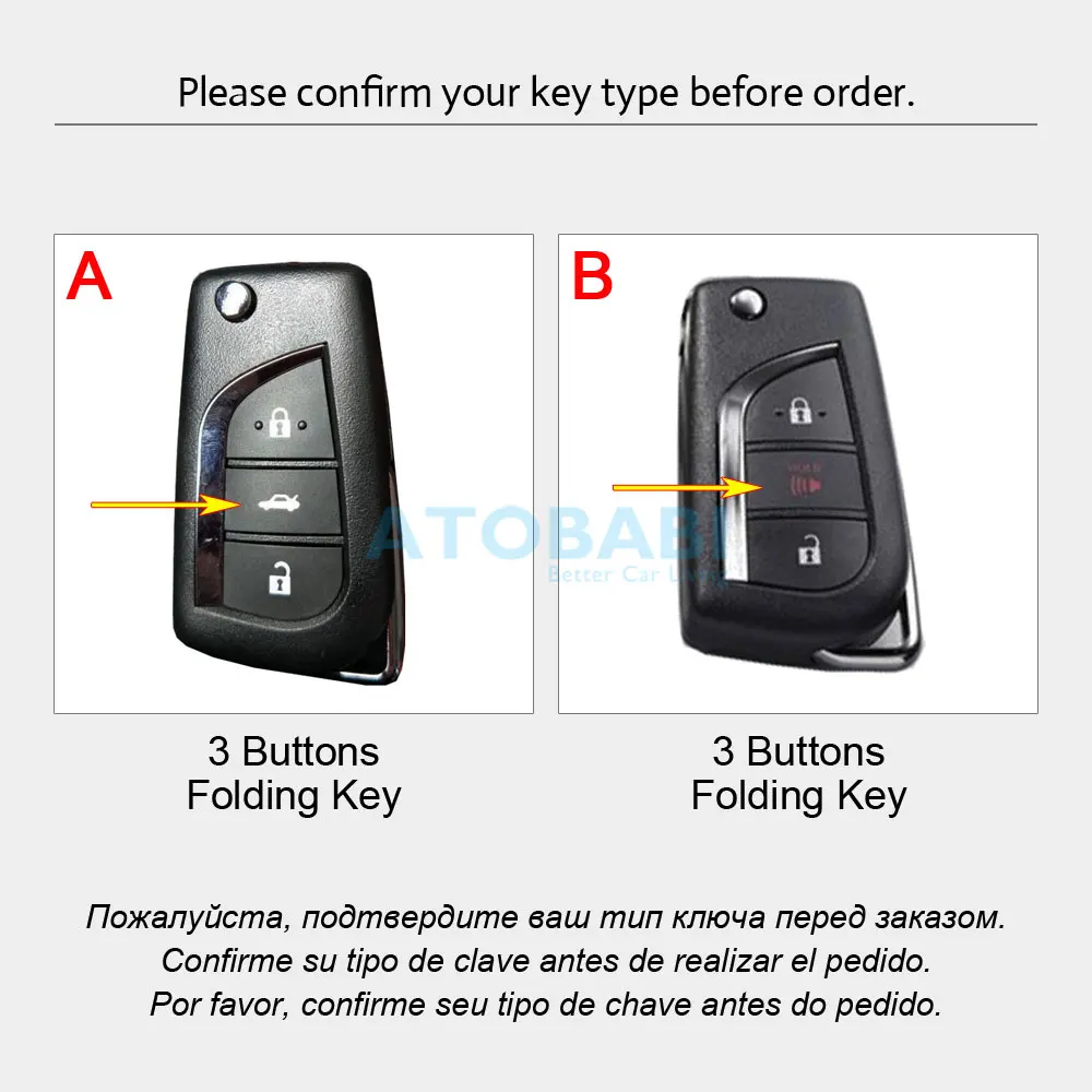 Чехол для автомобильного ключа из натуральной кожи Toyota Hilux Vigo 3 кнопки складной