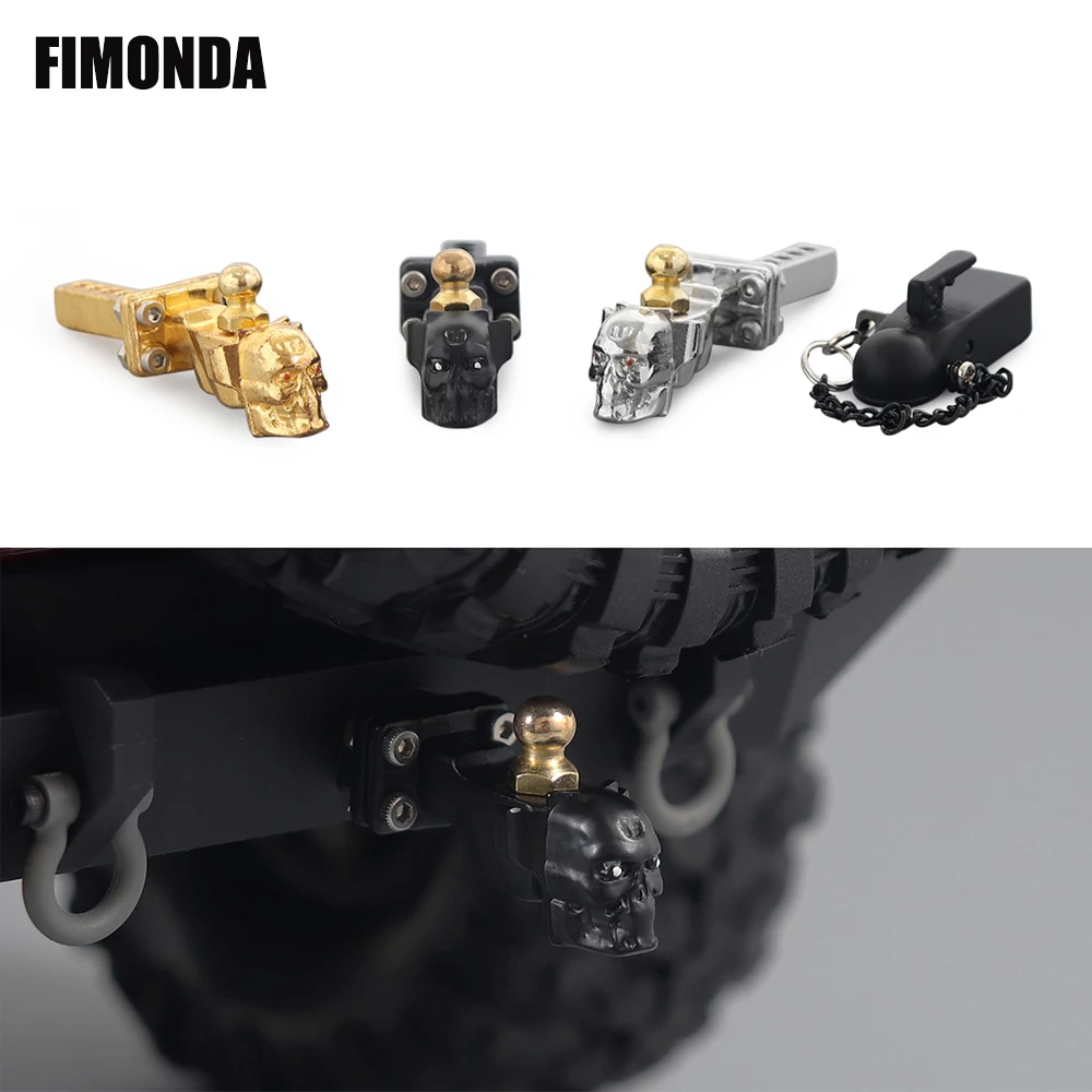 FIMONDA Skull Tow Hook Metal Trailer Hitch Mount for 1/10 RC Crawler  TRX4 TRX6 Axial SCX10 90046 03007 Redcat 86100